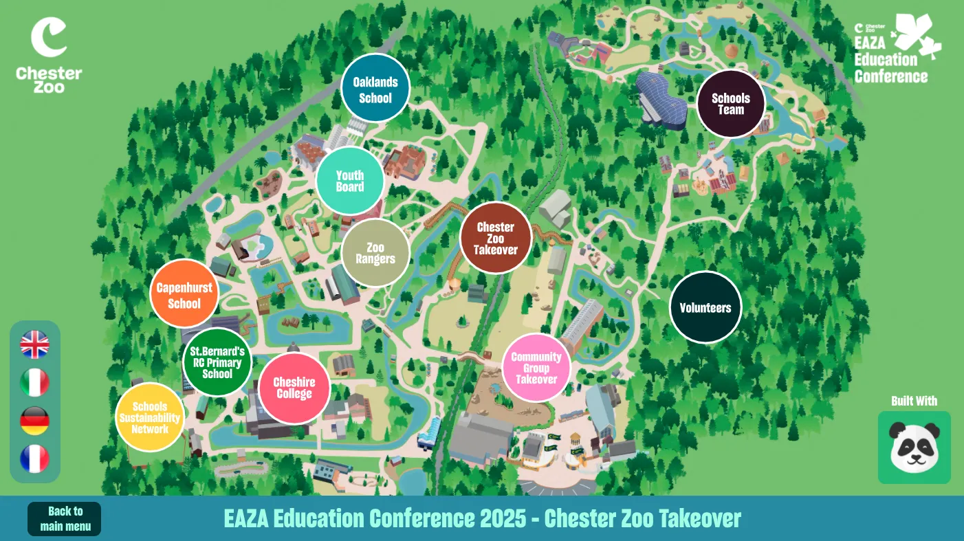 Carte interactive du zoo de Chester réalisée pour l’EAZA