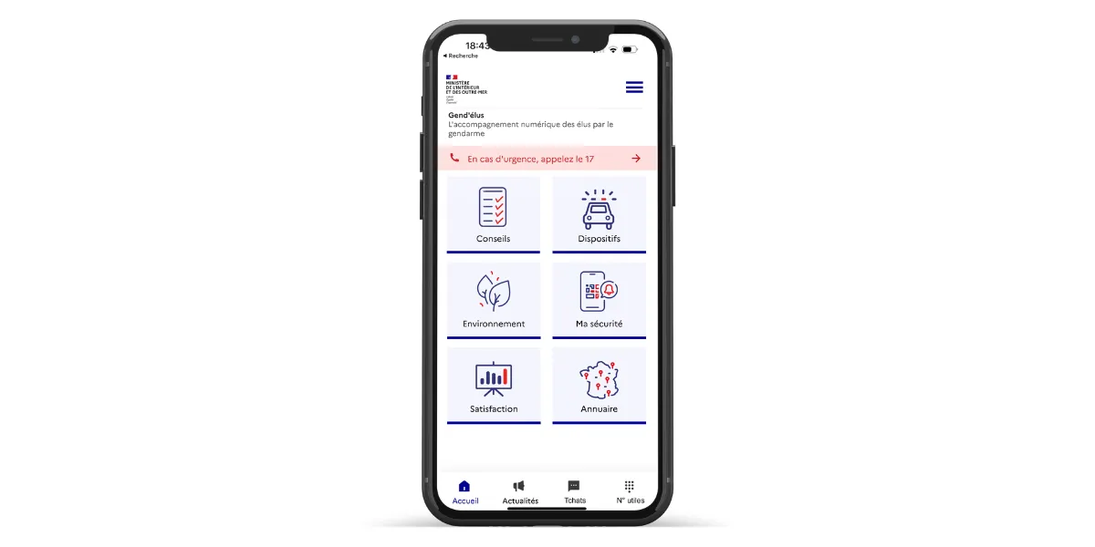 Application mobile Gend’élus réalisée par la Gendarmerie Nationale