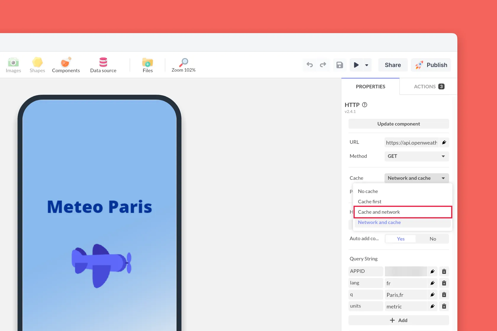 La nouvelle option “Cache et réseau” du composant HTTP