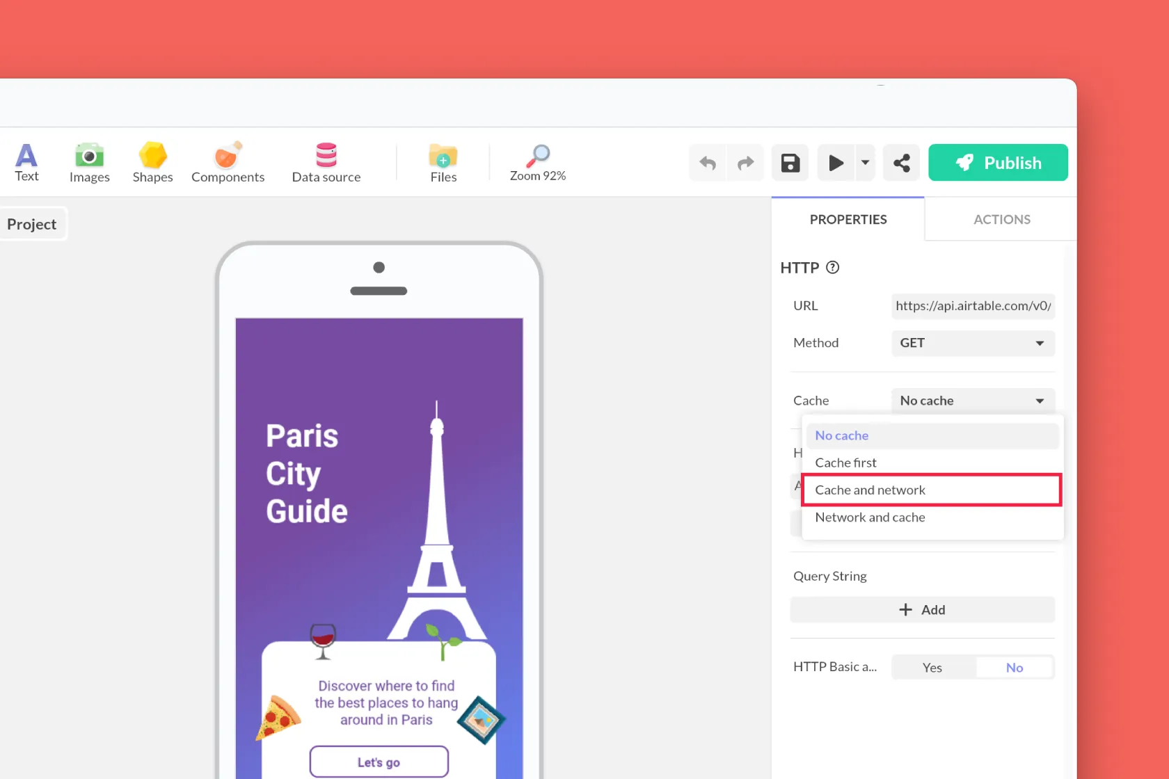 La nouvelle option “Cache et réseau” du composant HTTP