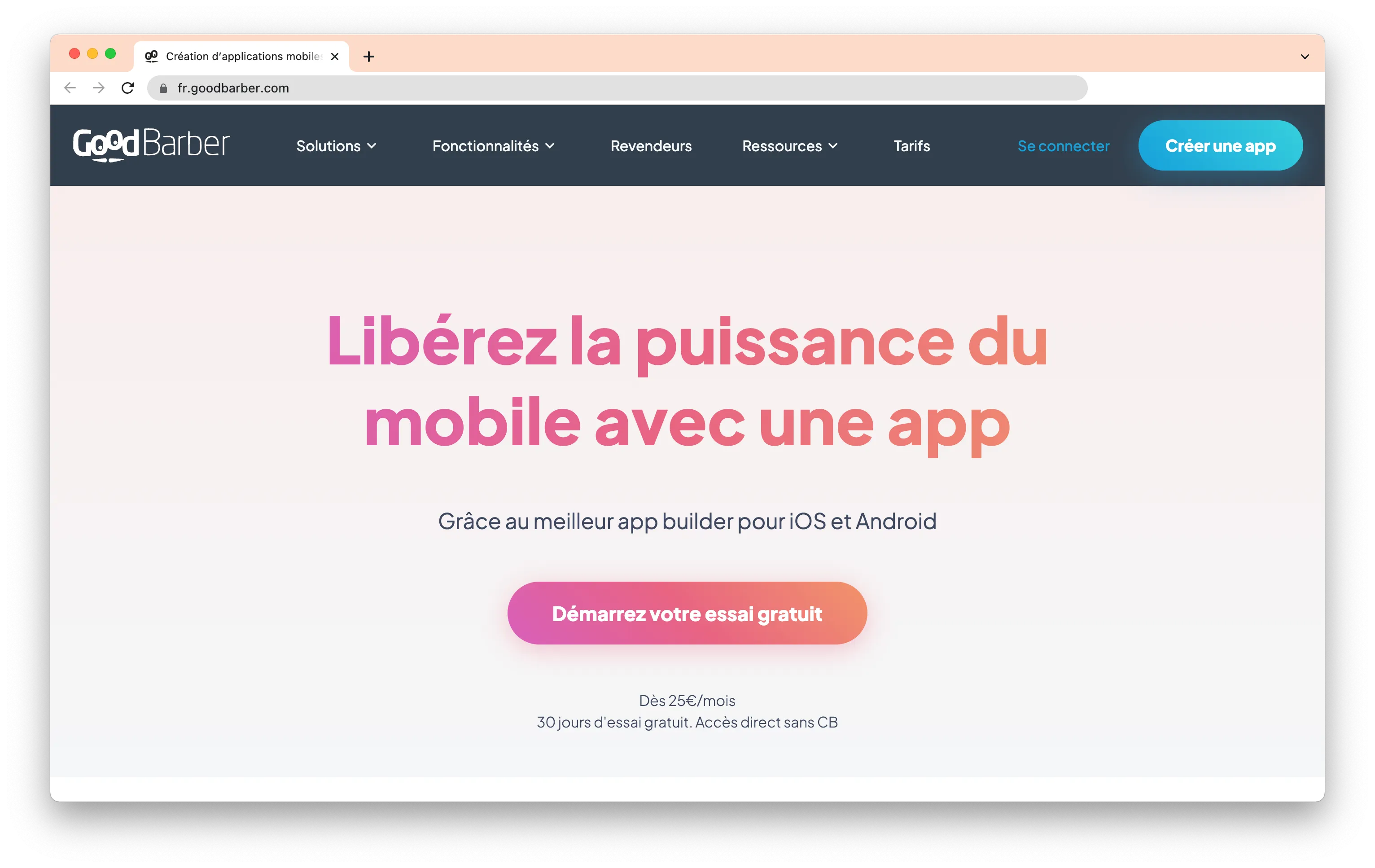 Goodbarber App Builder