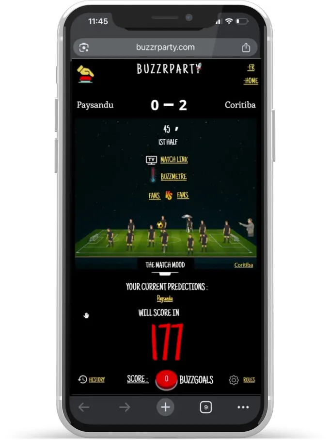 Interface de Buzzr Party