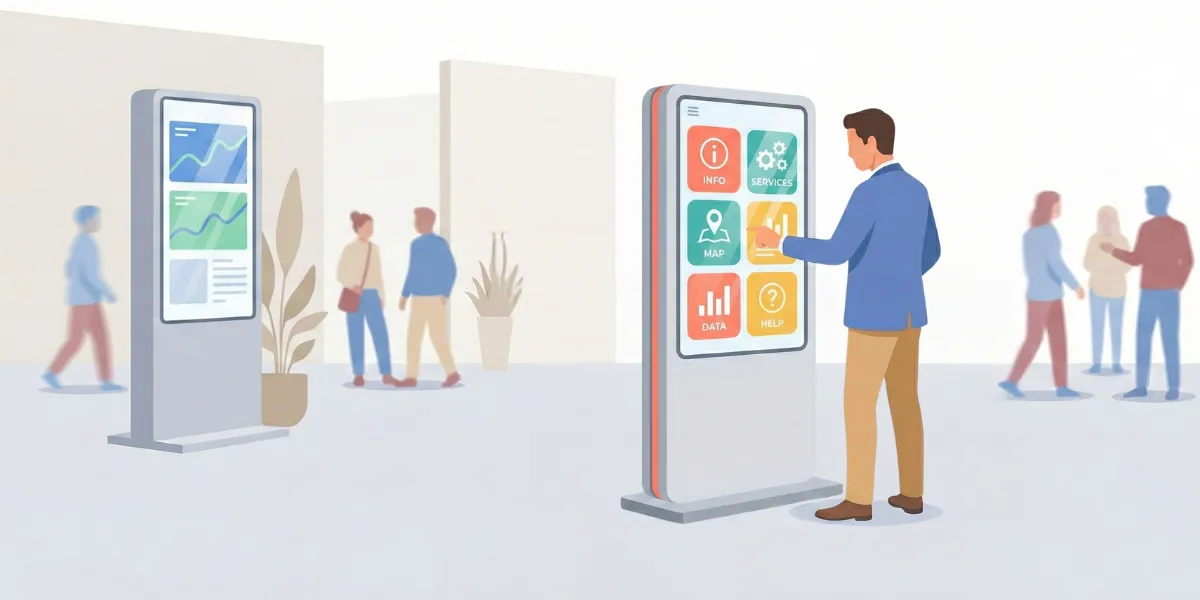 Discover the main families of interactive kiosk software and how to compare them according to your needs.