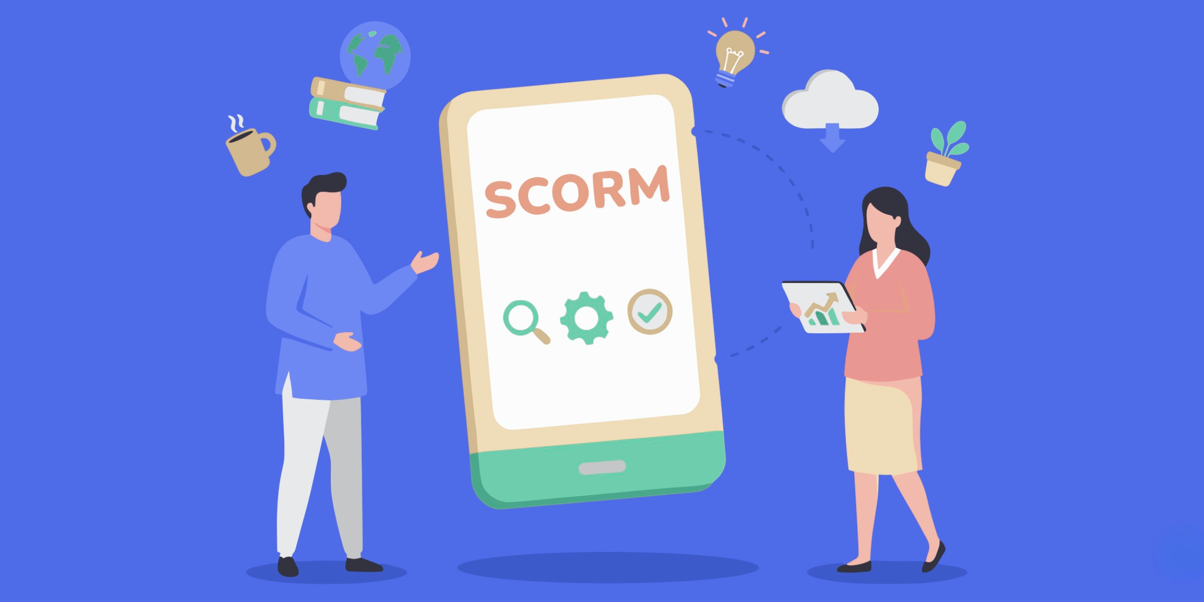 Qu'est-ce que le format SCORM - illustration montrant la communication entre un module e-learning et un LMS