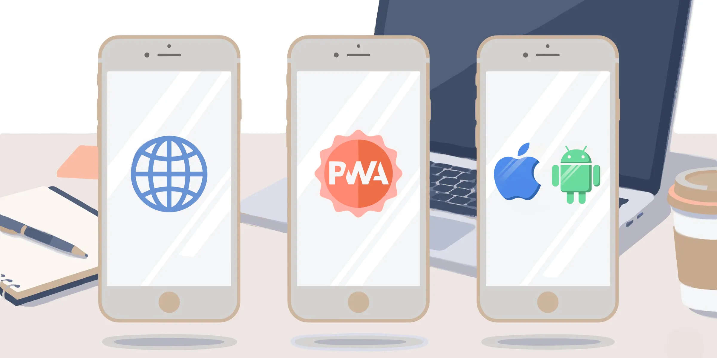 Native App vs Web App vs PWA -a practical decision framework for choosing the right format for your project.