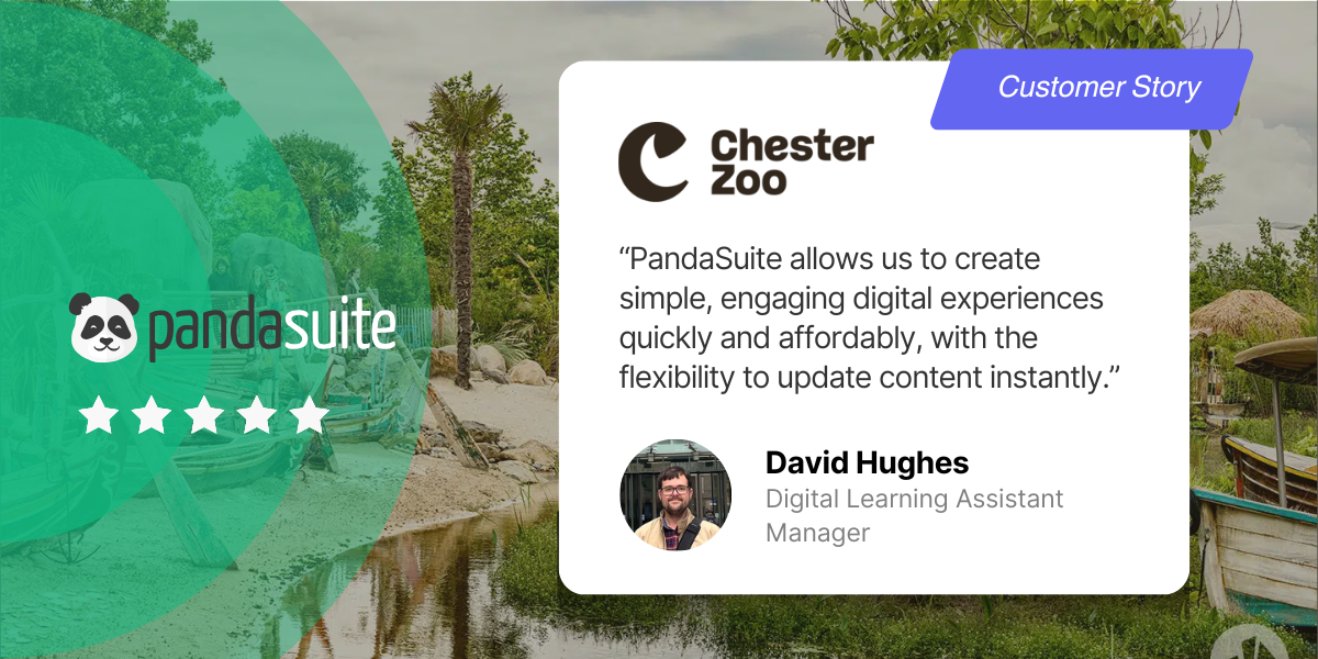 Chester Zoo uses PandaSuite to internally create simple, flexible, and quickly updatable interactive experiences to engage their visitors.