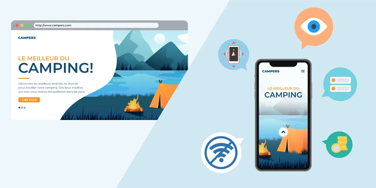 Vous avez développé votre site Wordpress et vous souhaitez une app hors ligne, sur les app stores ? Convertissez votre site grâce à l'outil no code.
