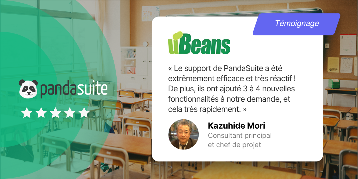 Découvrez comment uBeans, agence japonaise de solutions numériques, a utilisé PandaSuite pour créer Bunri, une application éducative interactive adoptée par plus de 150 000 élèves.