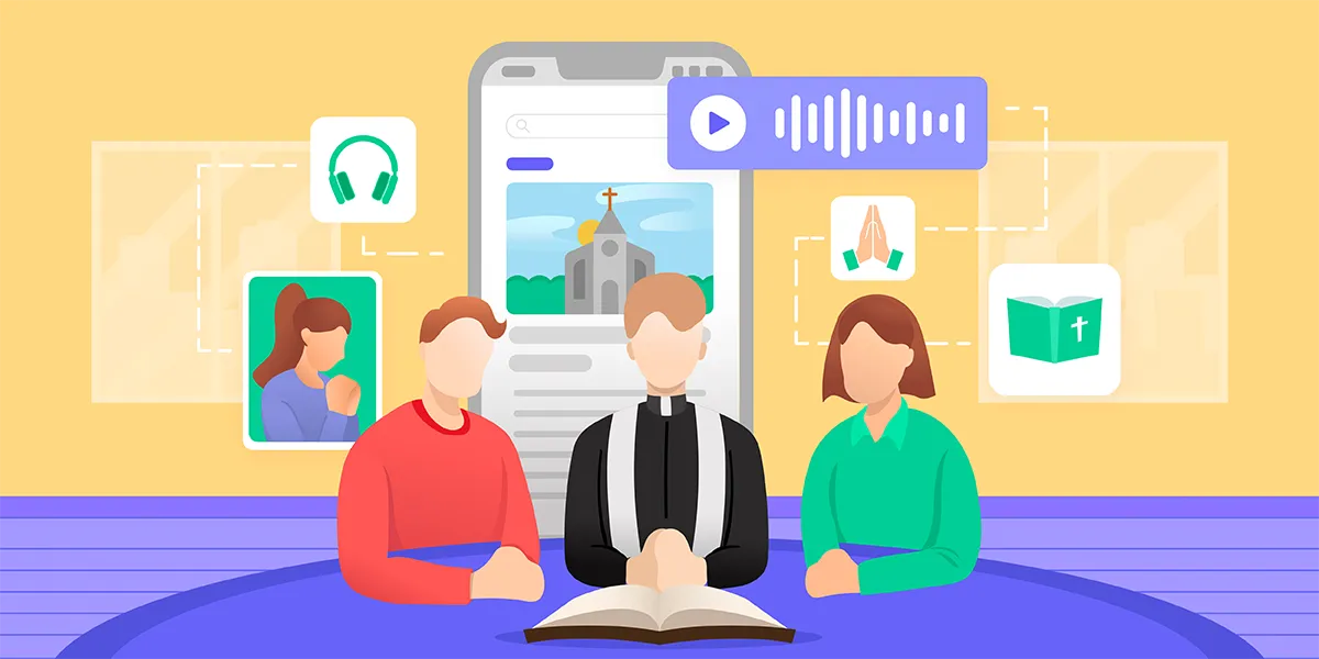 Découvrez les avantages d'une application mobile pour votre communauté religieuse. Avec l'outil de création d'applications de PandaSuite, vous pouvez facilement améliorer la communication, planifier des événements, encourager la participation et vous connecter avec les générations plus jeunes. Créez dès maintenant votre application mobile.