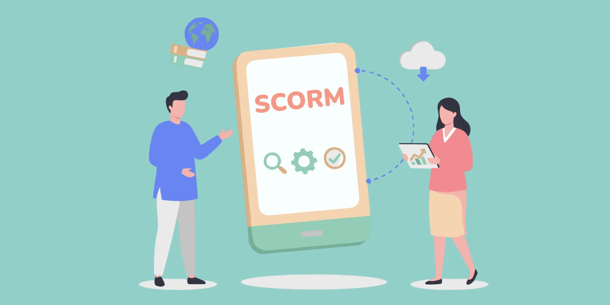 What is SCORM - illustration showing communication between an e-learning module and an LMS