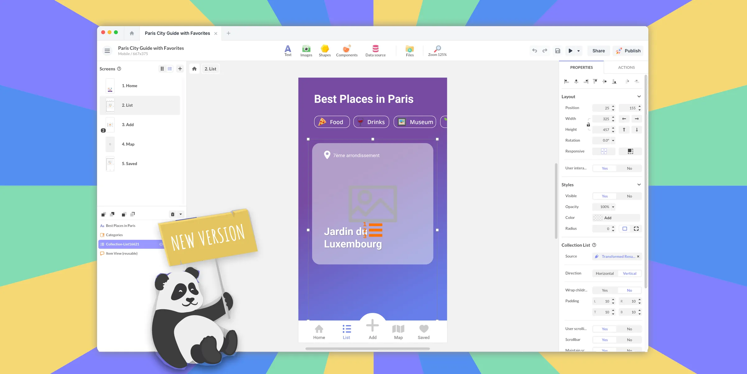 Explorez le pouvoir des données et créez une application encore plus dynamique, puissante et connectée avec la nouvelle version de PandaSuite Studio. Découvrez la plus grosse mise à jour de PandaSuite depuis notre lancement en 2015.