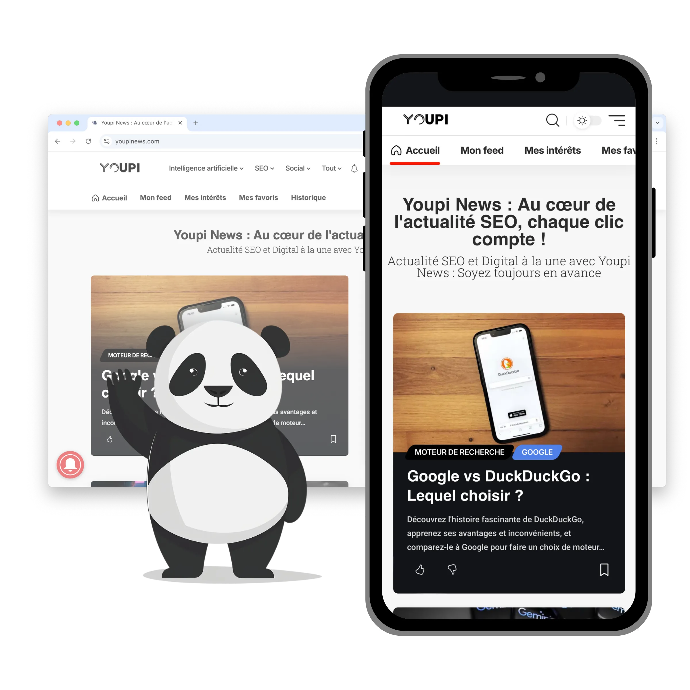 Ilustração de site para aplicação com o PandaSuite