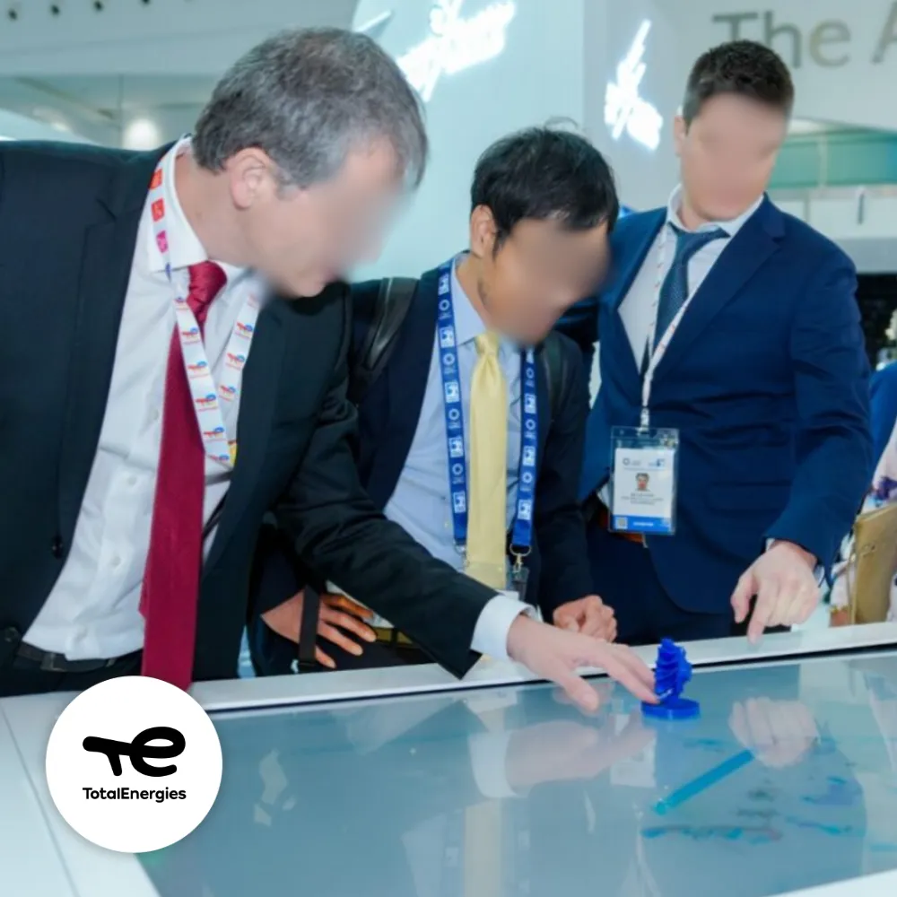 An interactive phygital table for an international trade show
