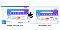 Canva desktop app versus Canva web app