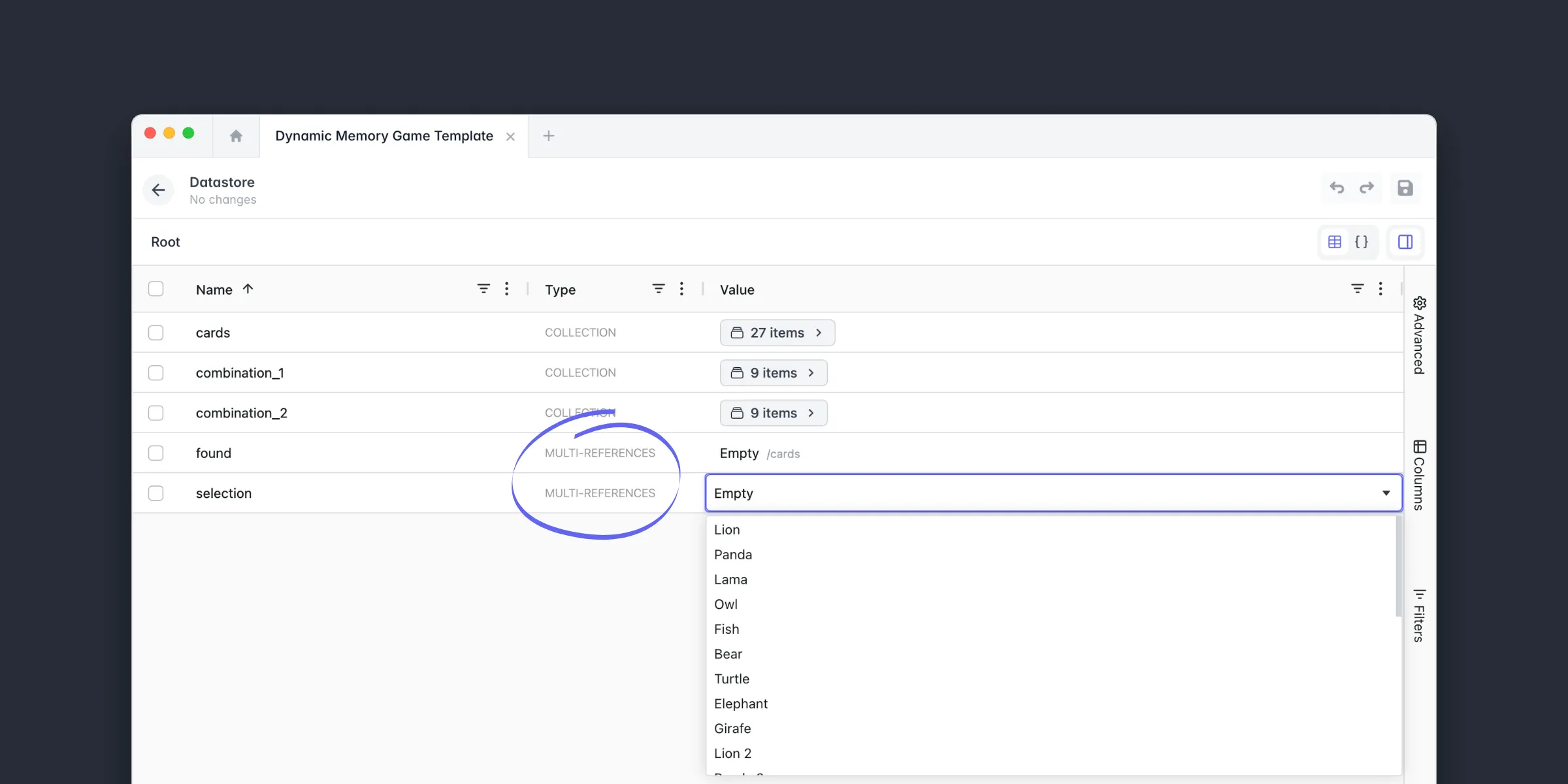 Références et multi-références dans le Datastore
