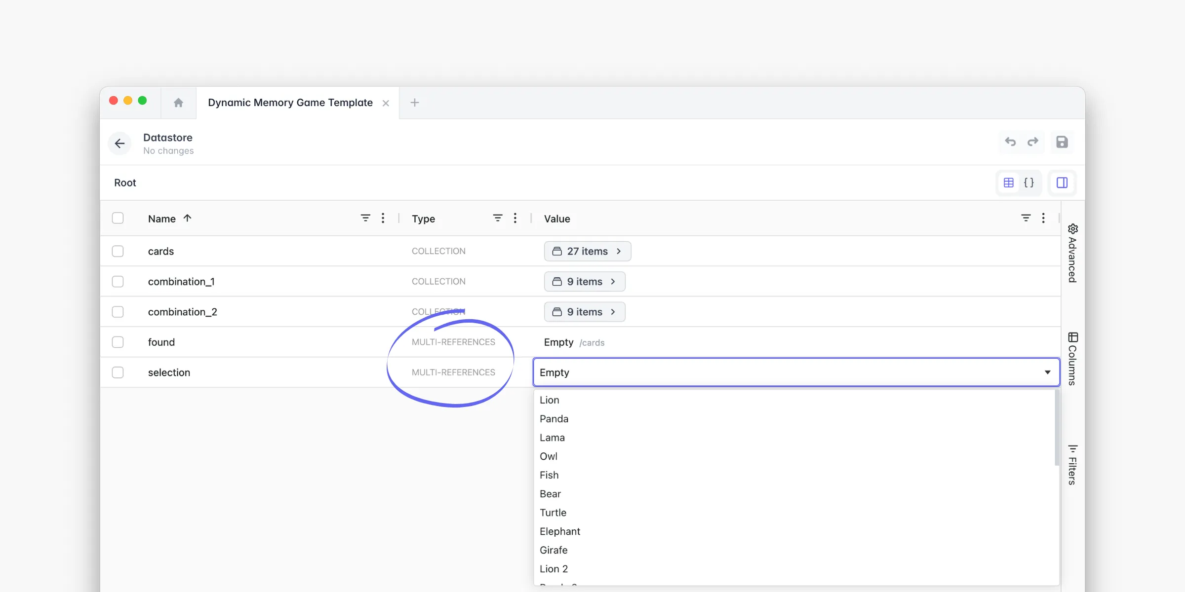 Références et multi-références dans le Datastore