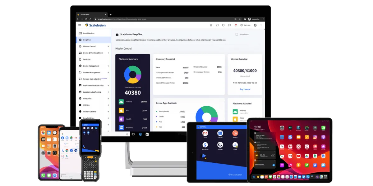 Scalefusion - Solution de sécurité et de gestion d'appareils