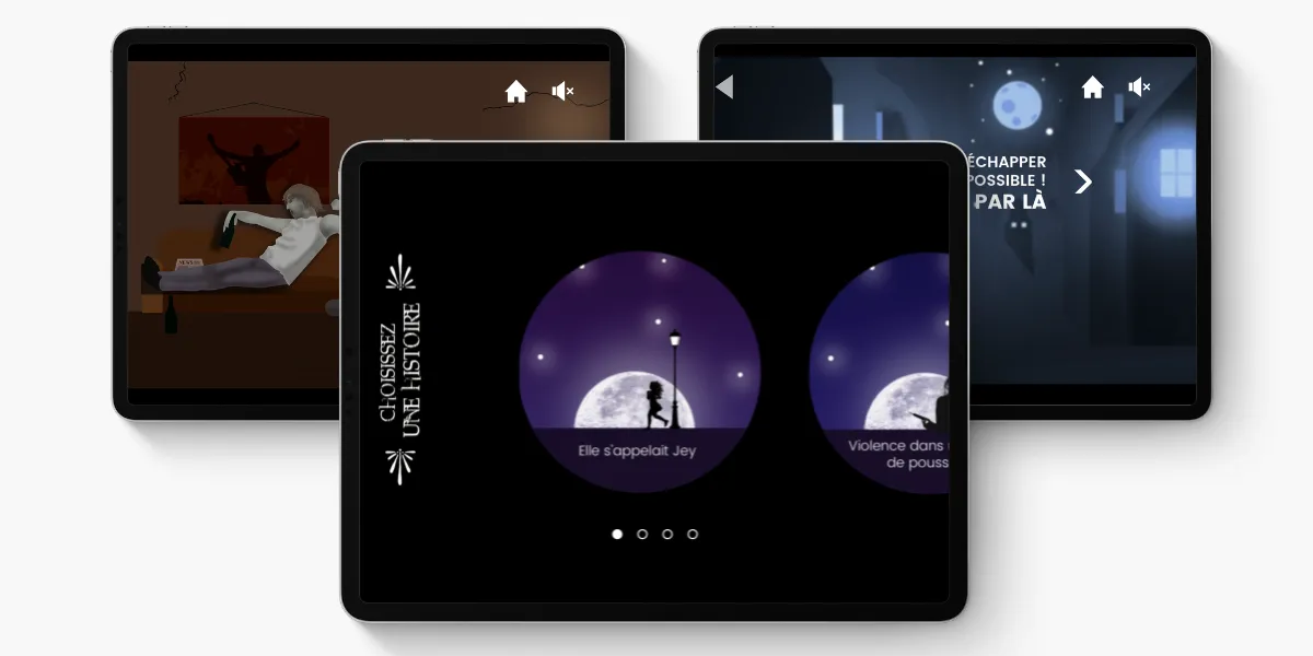 Projet étudiant Tours de sang - Application interactive créée avec PandaSuite